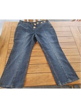 Vintage FUBU The Collection Asymmetric Button Fly Jeans Y2K Streetwear Size 24W